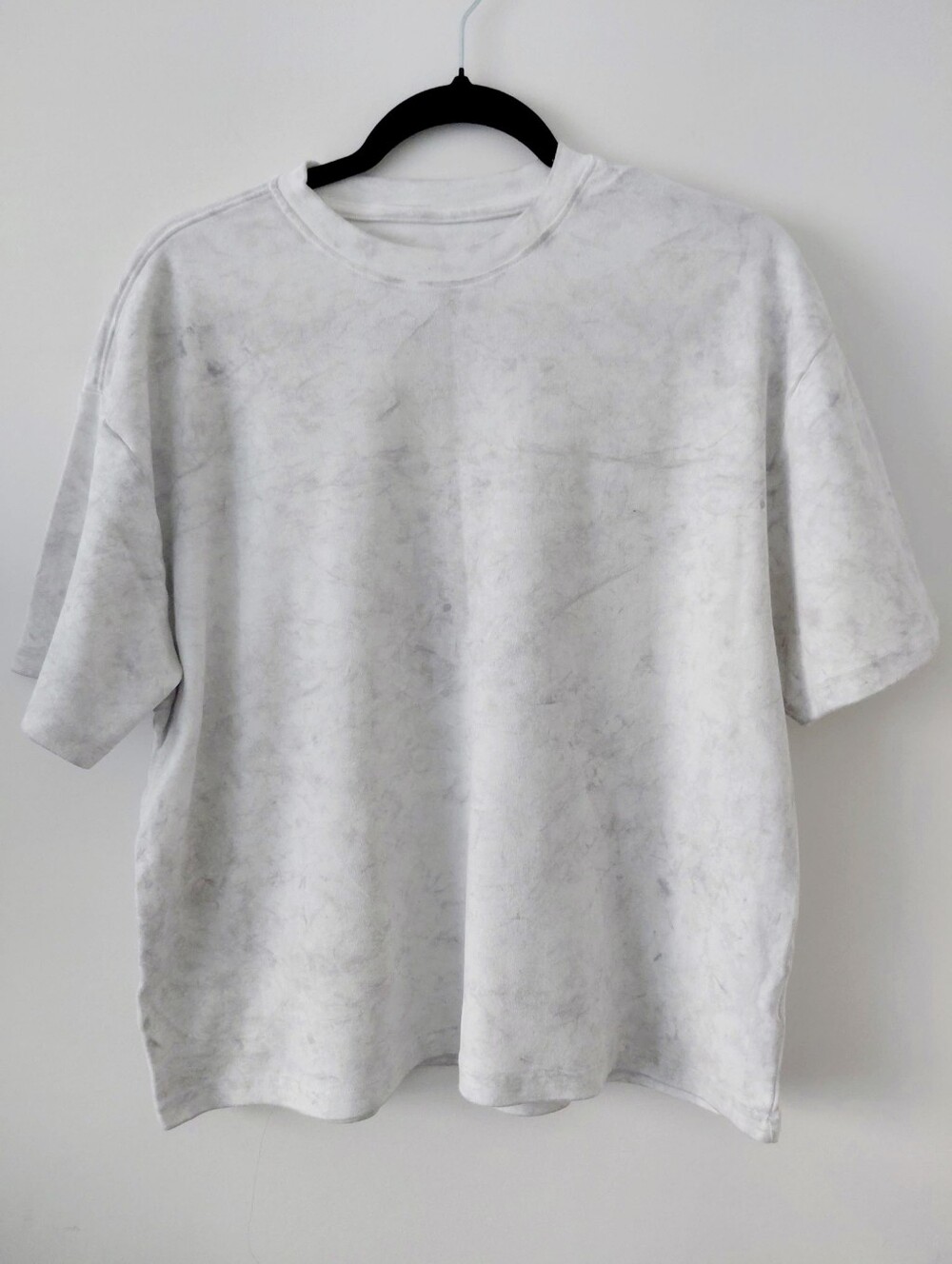 Marble-Effect Short Sleeve Tee - Light Gray